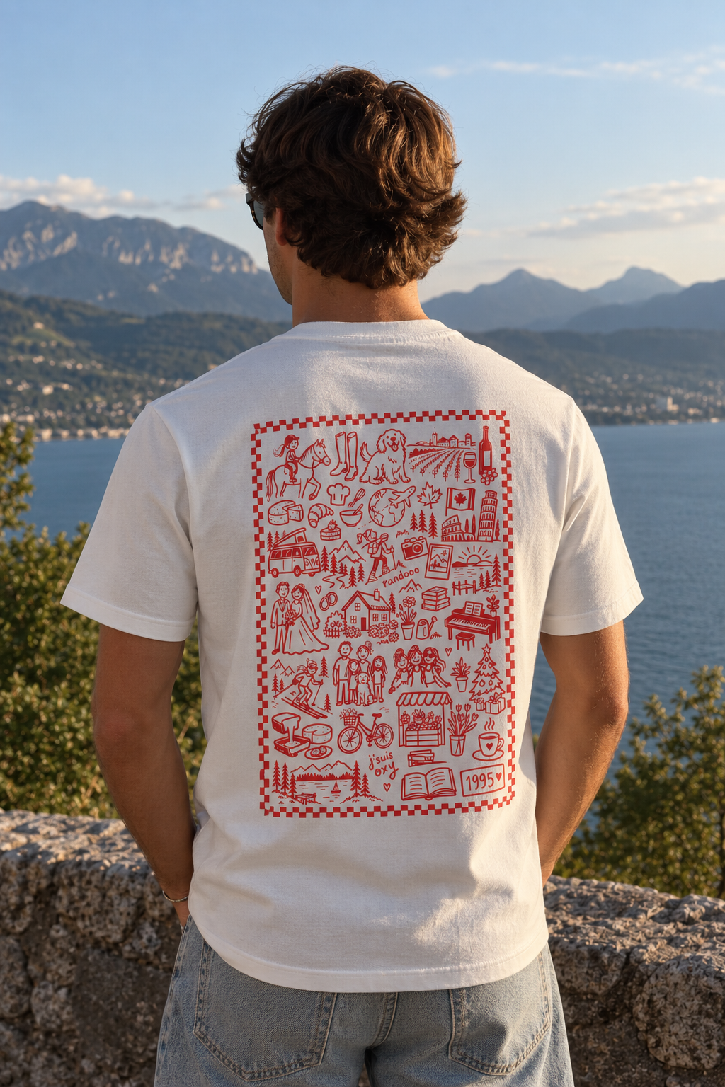 T-shirt History Pourtoi, cadeau personnalisé illustré à la main