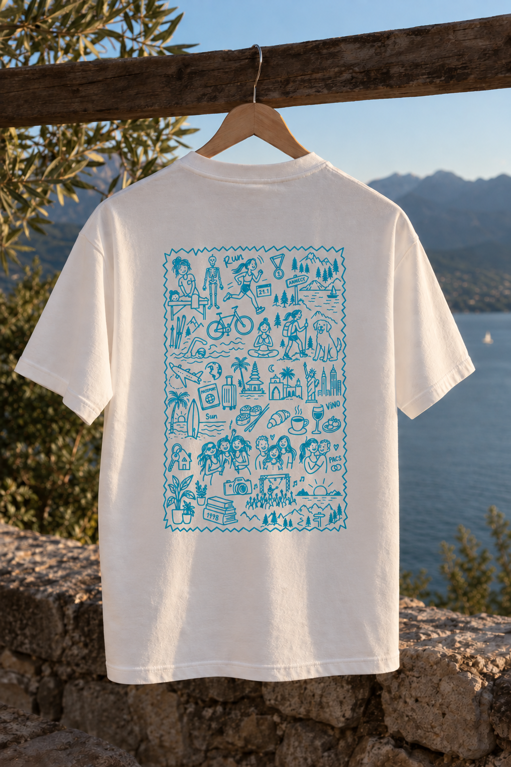 T-shirt personnalisé History Pourtoi avec dessins de souvenirs faits à la main