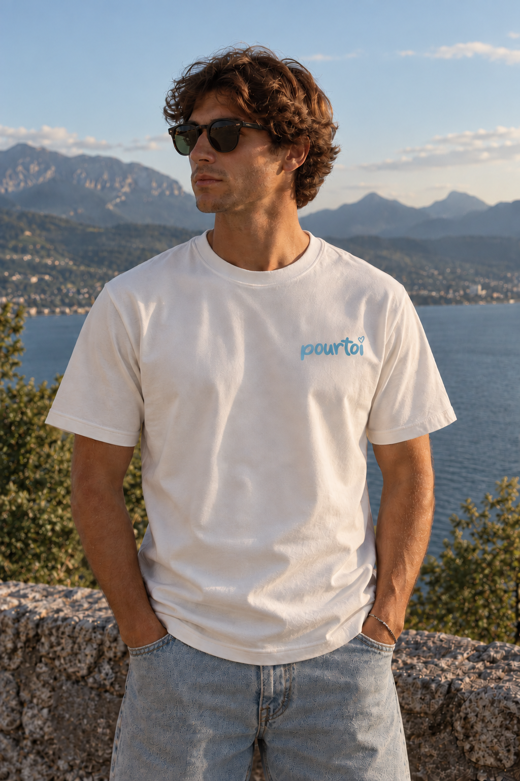 T-shirt Pourtoi avec logo imprimé
