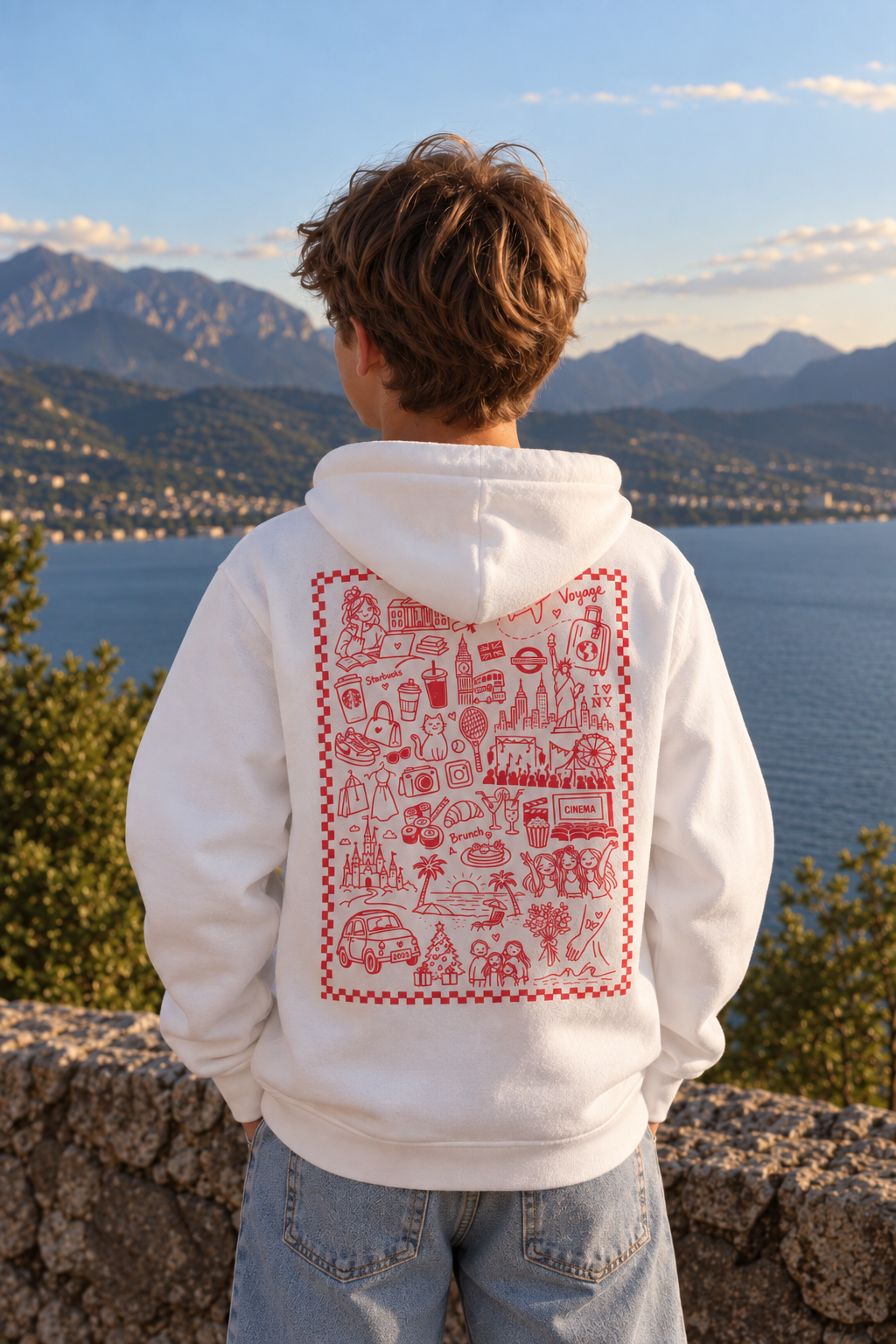 Sweat enfant personnalisé History Pourtoi, illustré à la main avec ses passions