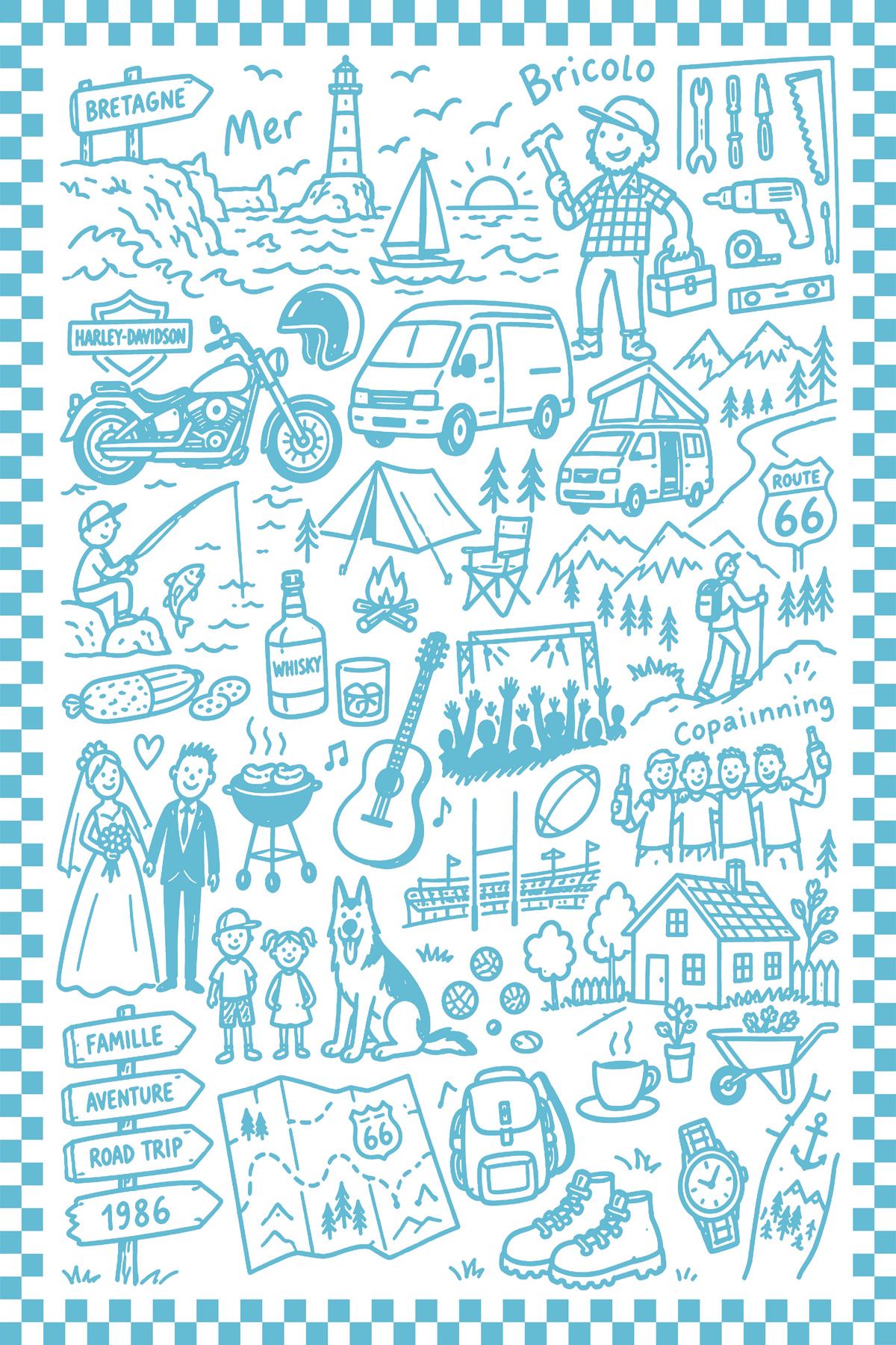 Exemple 5 de dessin personnalisé Pourtoi illustré à la main à partir de souvenirs