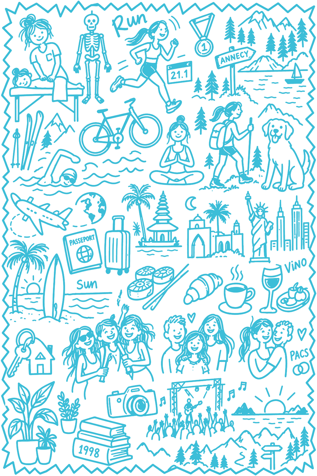 Exemple 6 de dessin personnalisé Pourtoi illustré à la main à partir de souvenirs
